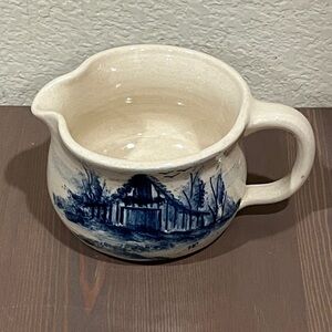 Paul Storie Pottery Gravy Pitcher Blue Barn Country Farm Landscape Texas Studio